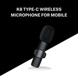 K8 Type-C Wireless Microphone for Mobile | Noise Reduction Lavalier Mic for Vlogging & Recording