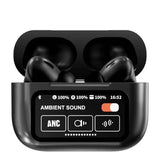 Black A9 Pro Wireless Earbuds | ANC Noise Cancellation | Bluetooth 5.4 | HD Sound | Touch Control