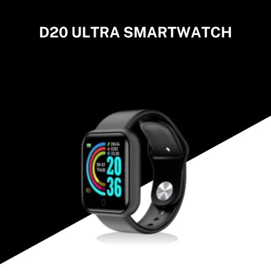 D20 Ultra Smartwatch – Heart Rate, Blood Pressure & Oxygen Monitor | Fitness Tracker & Waterproof Smart Bracelet