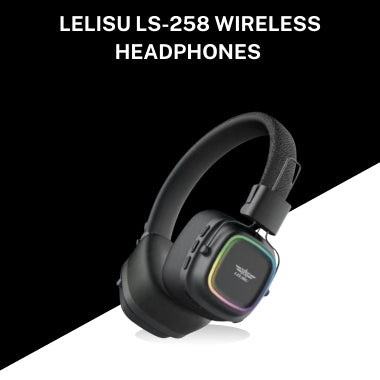 Lelisu LS-258 Wireless Headphones | Bluetooth 5.4 | Over-Ear Stereo | Type-C Charging & LED Lights