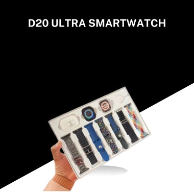 I20 Ultra Max Smartwatch 10-in-1 | 2.3″ Large HD Screen | 7 Straps + AirPods 2 | Waterproof & Fitness Tracker