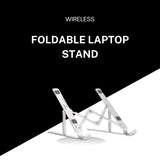 Premium Aluminum Foldable Laptop Stand | Adjustable, Portable & Sturdy | Silver & Black