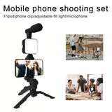 AY-49 Mobile Vlogging Kit with Microphone & LED Light | Tripod Stand | YouTube, TikTok & Live Streaming
