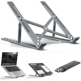 Premium Aluminum Foldable Laptop Stand | Adjustable, Portable & Sturdy | Silver & Black