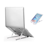 Premium Aluminum Foldable Laptop Stand | Adjustable, Portable & Sturdy | Silver & Black